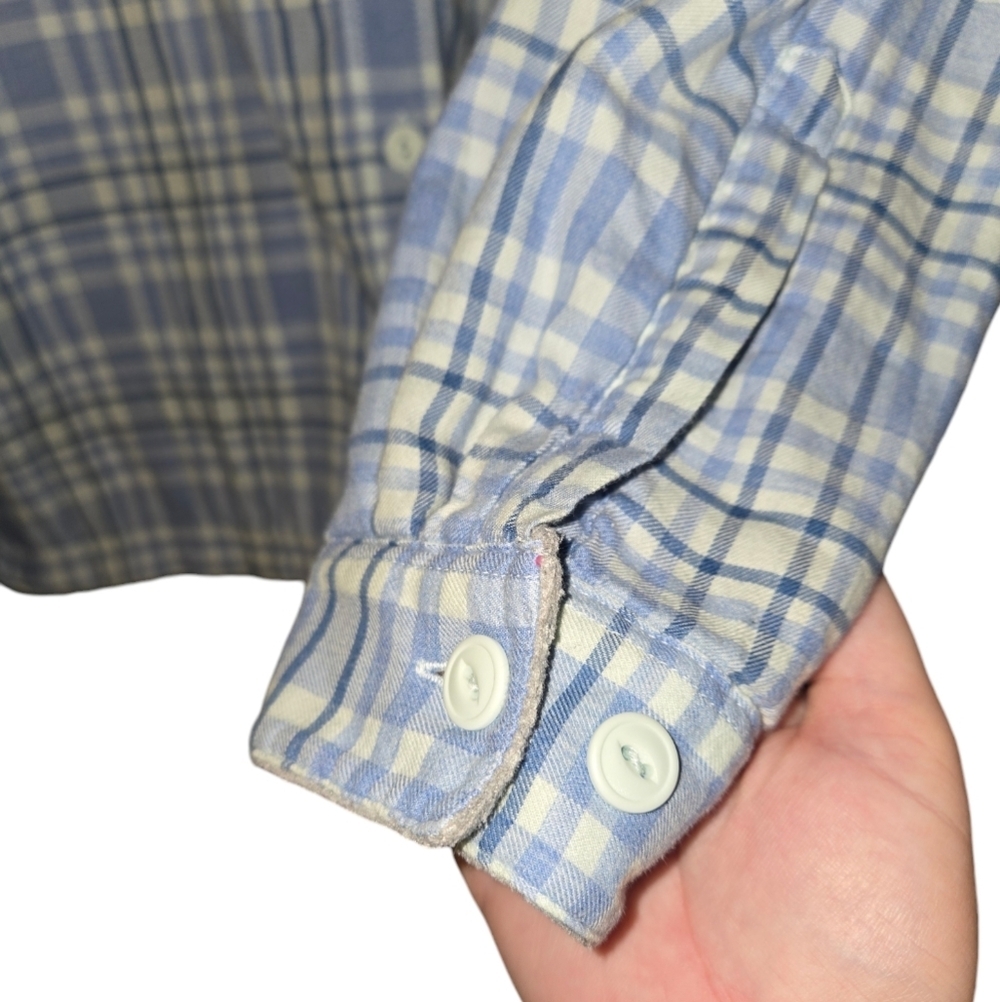 Women's LL Bean Blue Button Down Plaid Jacket, Size Medium - Picture 3 of 10